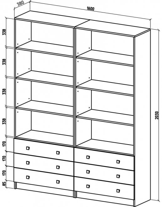 Шкаф Бостон-22 дуб молочный