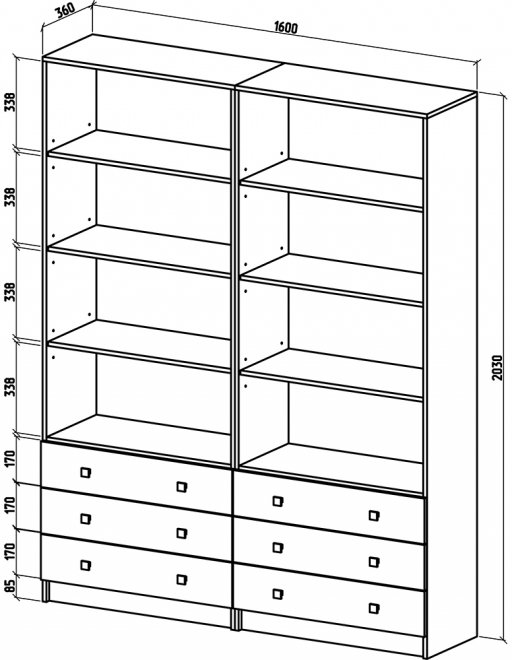 Шкаф Бостон-22 дуб сонома