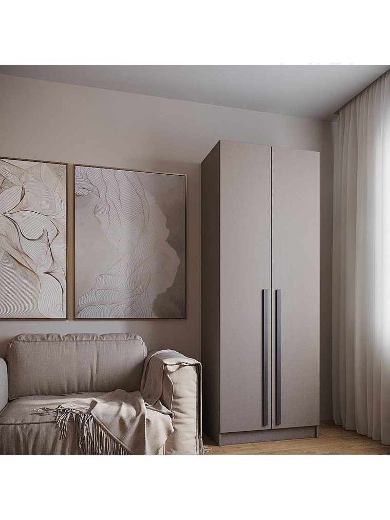 Шкаф Бостон 80 бежевый / глиняно серый ЛДСП