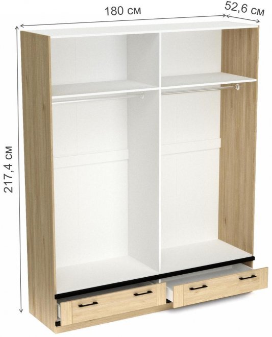 Шкаф Бостон четырехдверный гикори джексон 