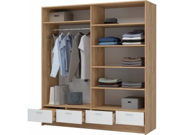 Шкаф для одежды Бран ШК-04 белый / дуб крафт золото