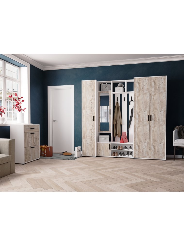 Шкаф Бриз 40 белый / дуб юкон ЛДСП