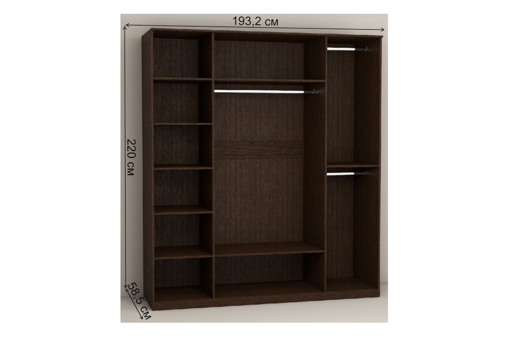 Шкаф четырехдверный Кэт - 4 венге / caiman темный