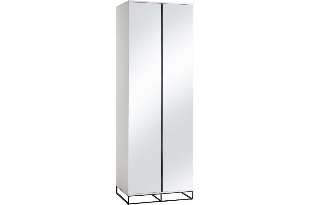 Шкаф City 40 двухстворчатый с зеркалом белый
