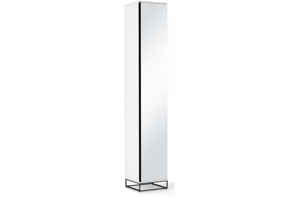 Шкаф City 40 одностворчатый с зеркалом белый