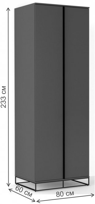 Шкаф City 60 двухстворчатый графит