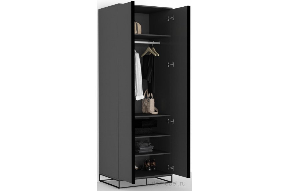 Шкаф City 60 двухстворчатый графит