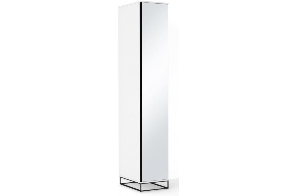 Шкаф City 60 с зеркалом белый