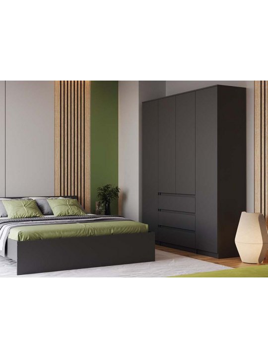 Шкаф Денвер Исполнение 2 четырехстворчатый графит серый