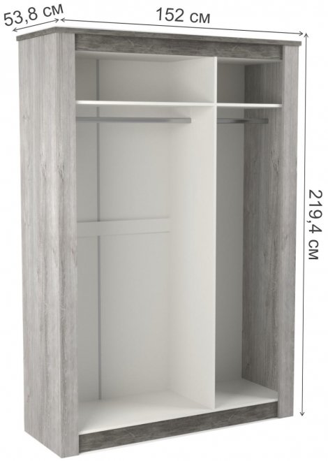 Шкаф Денвер трехдверный риббек серый