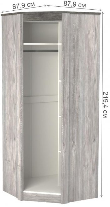 Шкаф Денвер угловой риббек серый