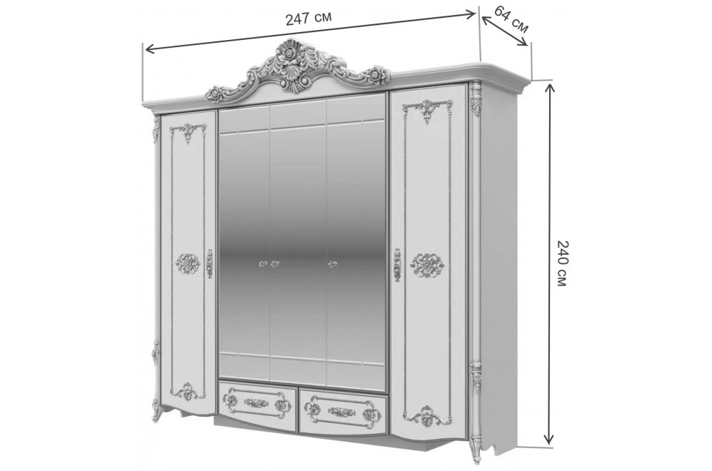 Шкаф Дольче Вита слоновая кость с золотом