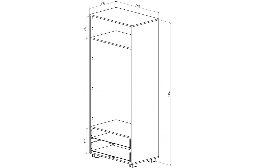 Шкаф ДримСтар ДС-60К белое дерево