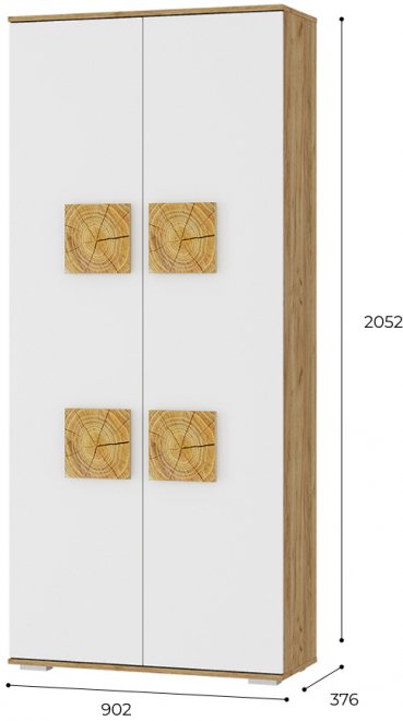 Шкаф двухдверный Тиволи ШК-01 крафт / белый