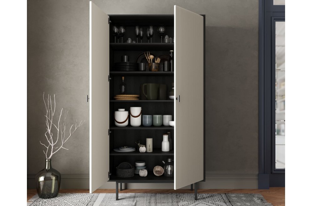 Шкаф Эмерсон (Emerson) EM091/milky/L черный