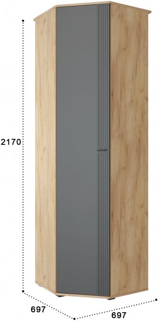 Шкаф Эмилия ЭЛ-14К дуб крафт золотой / графит