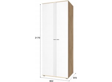 Платяной шкаф Эмилия ЭЛ-16К дуб крафт золотой / меренга