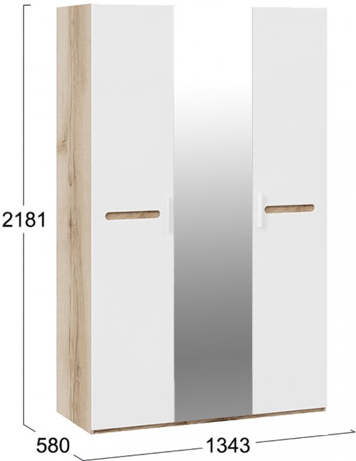 Шкаф Фьюжн ТД-260.07.43 белый глянец / дуб делано