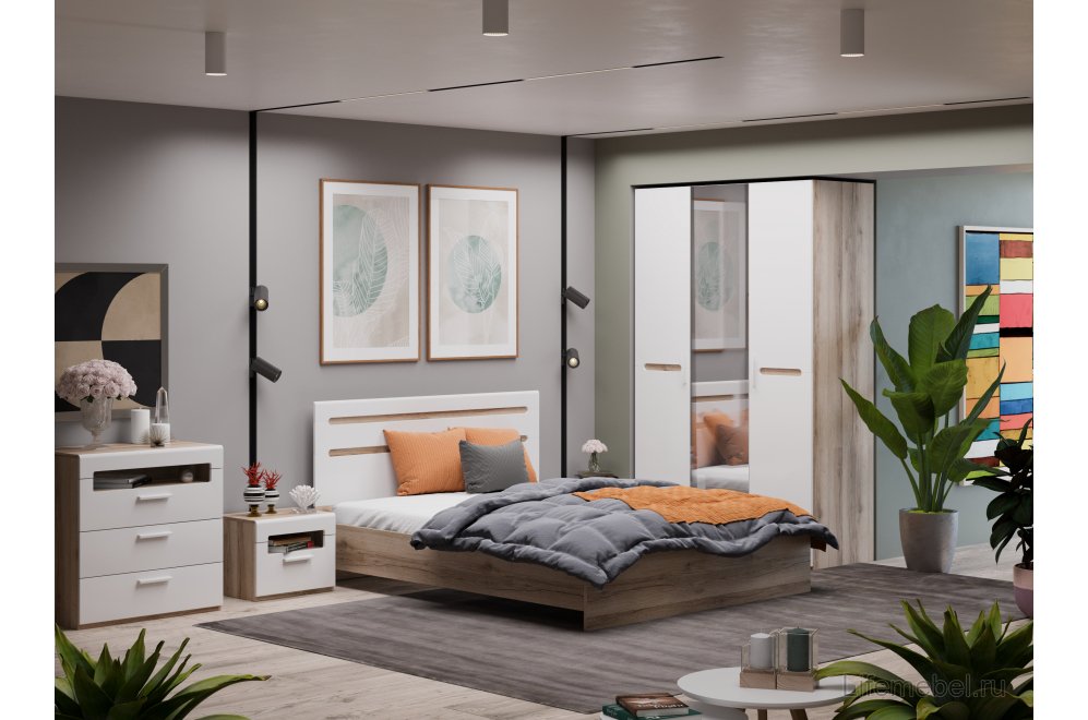 Шкаф Фьюжн ТД-260.07.43 белый глянец / дуб делано