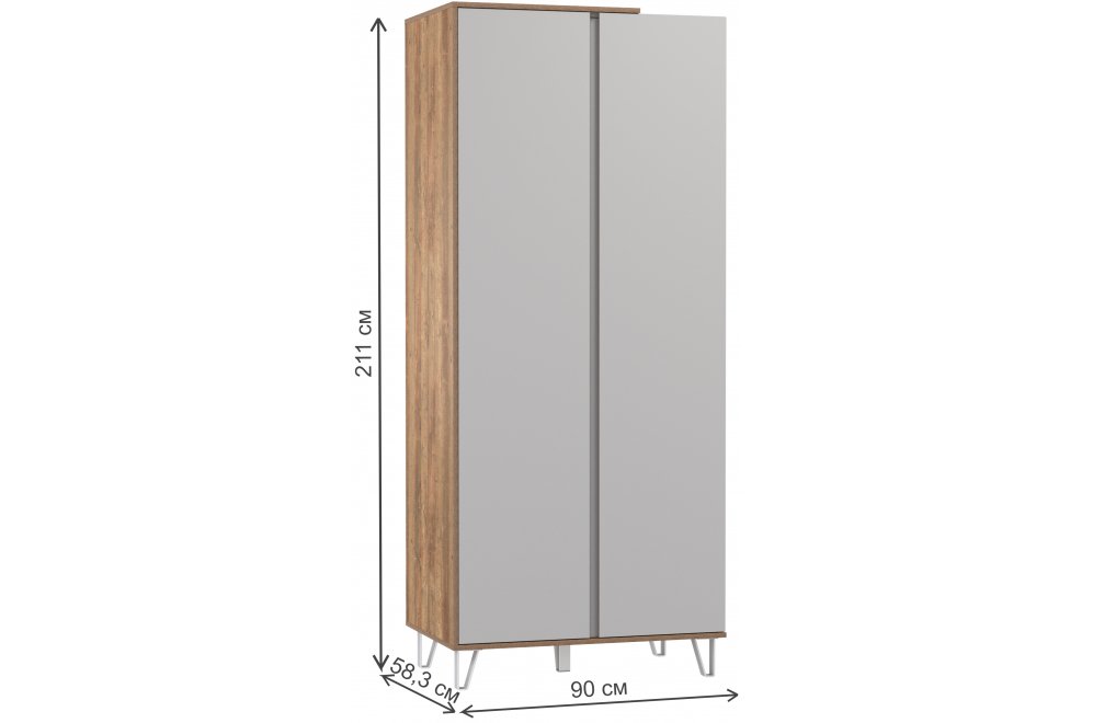 Шкаф Гавана 58.16 кейптаун / серый / белый