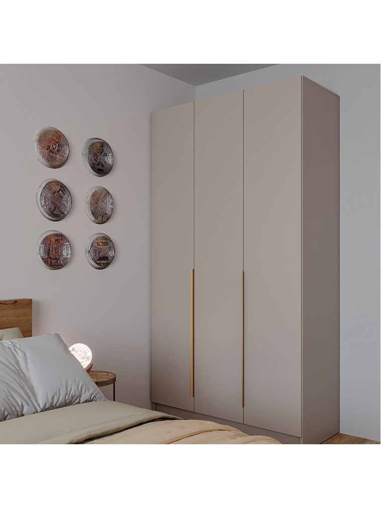 Шкаф Голд Бостон 120 бежевый / глиняный серый ЛДСП