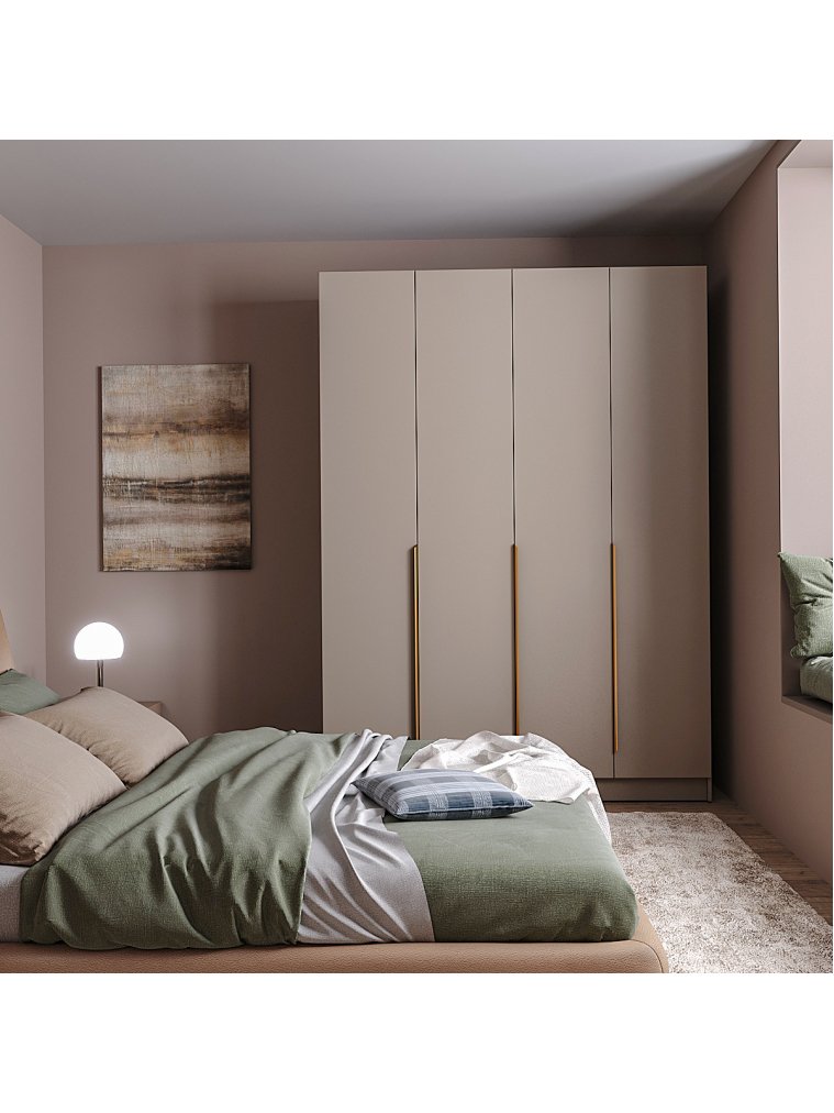 Шкаф Голд Бостон 160 бежевый / глиняный серый ЛДСП