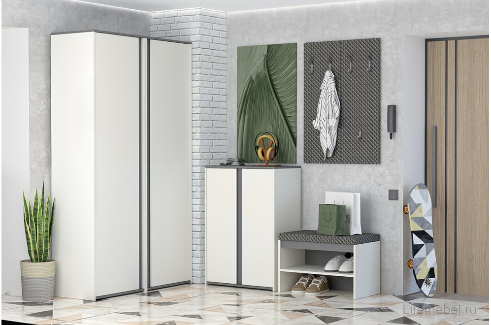 Шкаф Иннэс-12 миндаль / графит