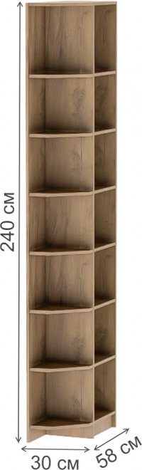 Шкаф Иннэс-7 2300 белый / дуб крафт золотой