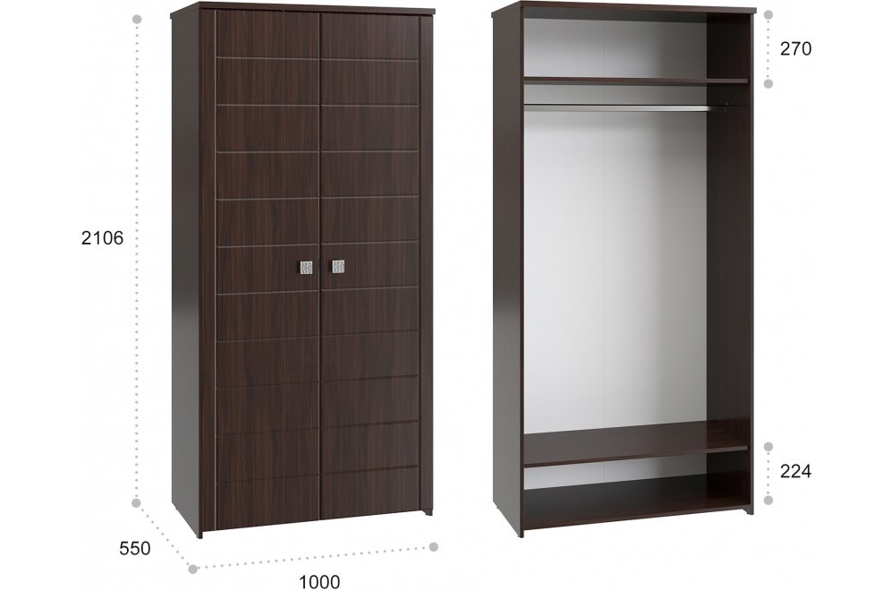 Шкаф Изабель ИЗ-61К орех темный