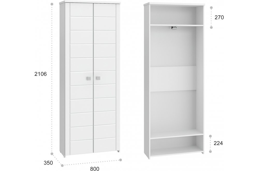 Шкаф Изабель ИЗ-64К белое дерево