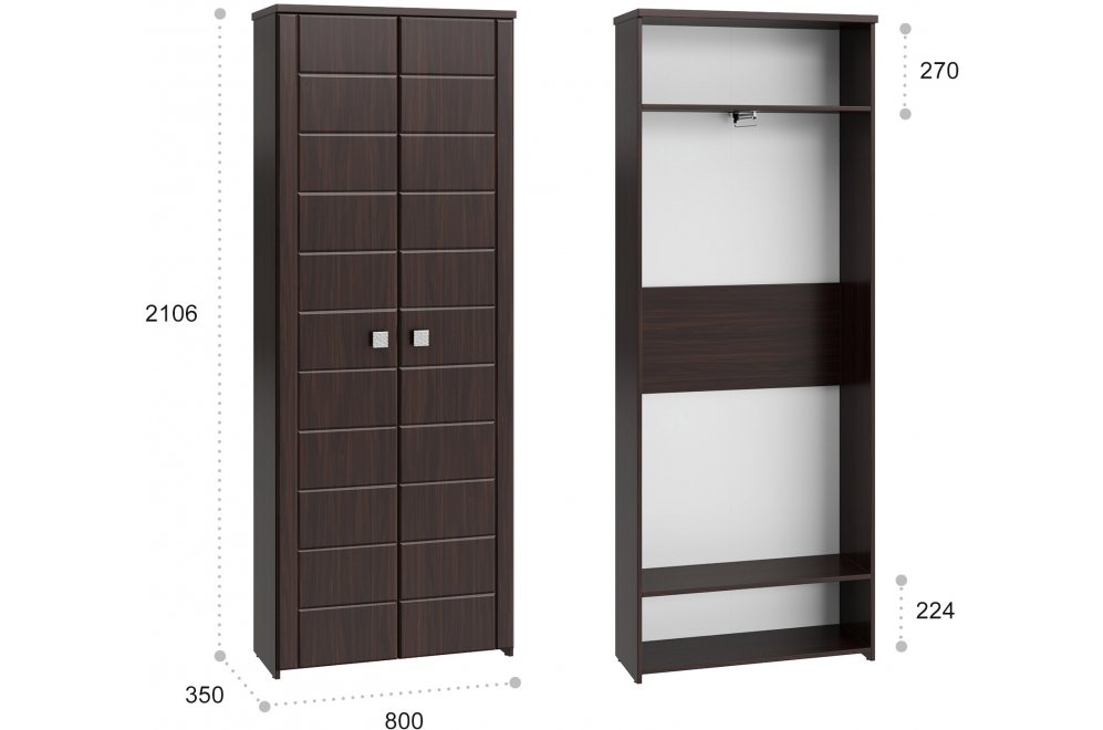 Шкаф Изабель ИЗ-64К орех темный