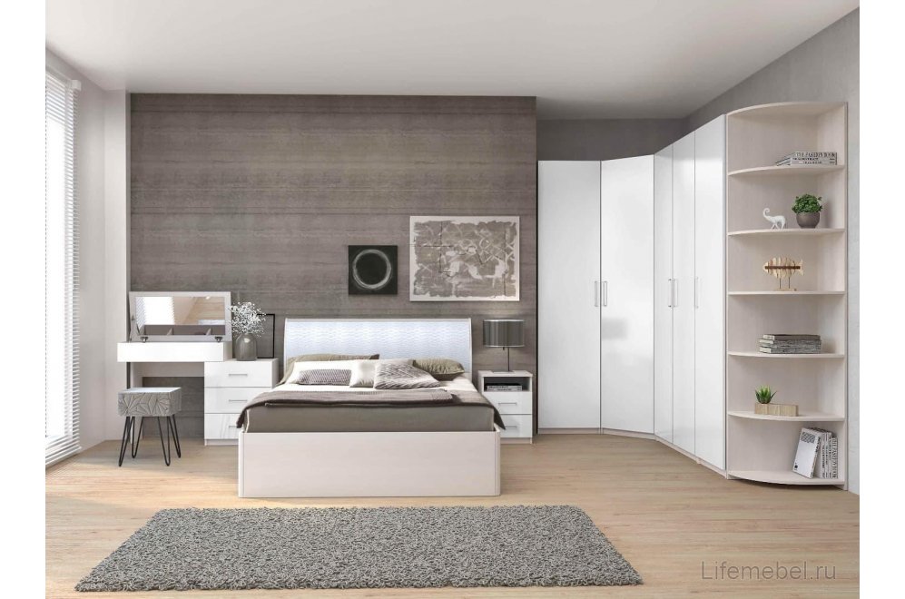 Шкаф Кэт-6 ЛДСП бодега / белый глянец