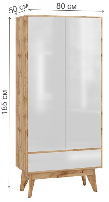 Шкаф Хелен 2213 дуб ватан / белый лак