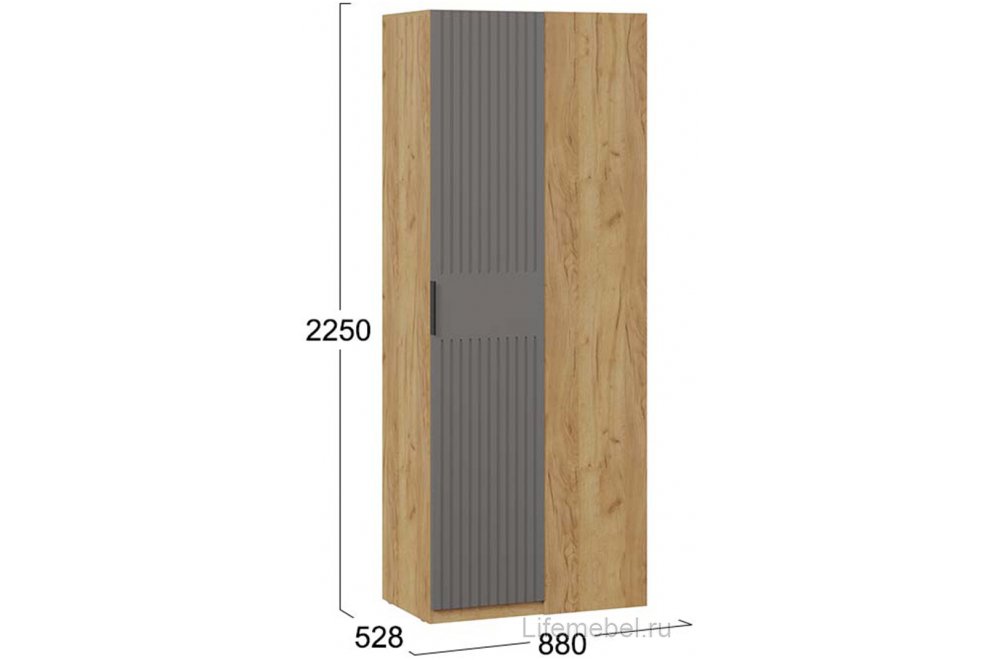 Шкаф Хилтон угловой дуб крафт золотой / графит матовый