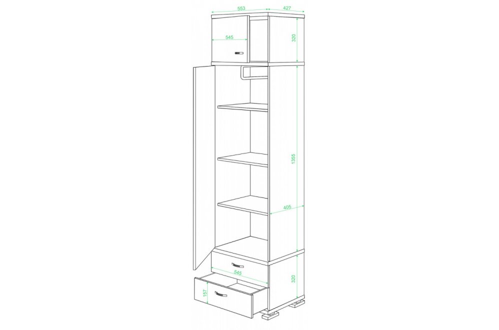 Шкаф КС-10 ШК шамони-ч / карамель