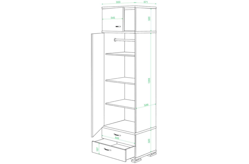 Шкаф КС-15 ВК венге / карамель