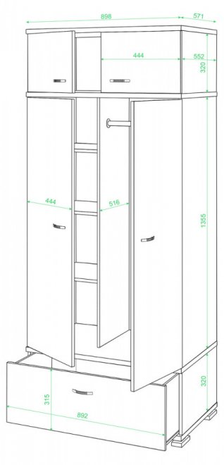 Шкаф Миранта-20 КШ карамель / шамони-ч