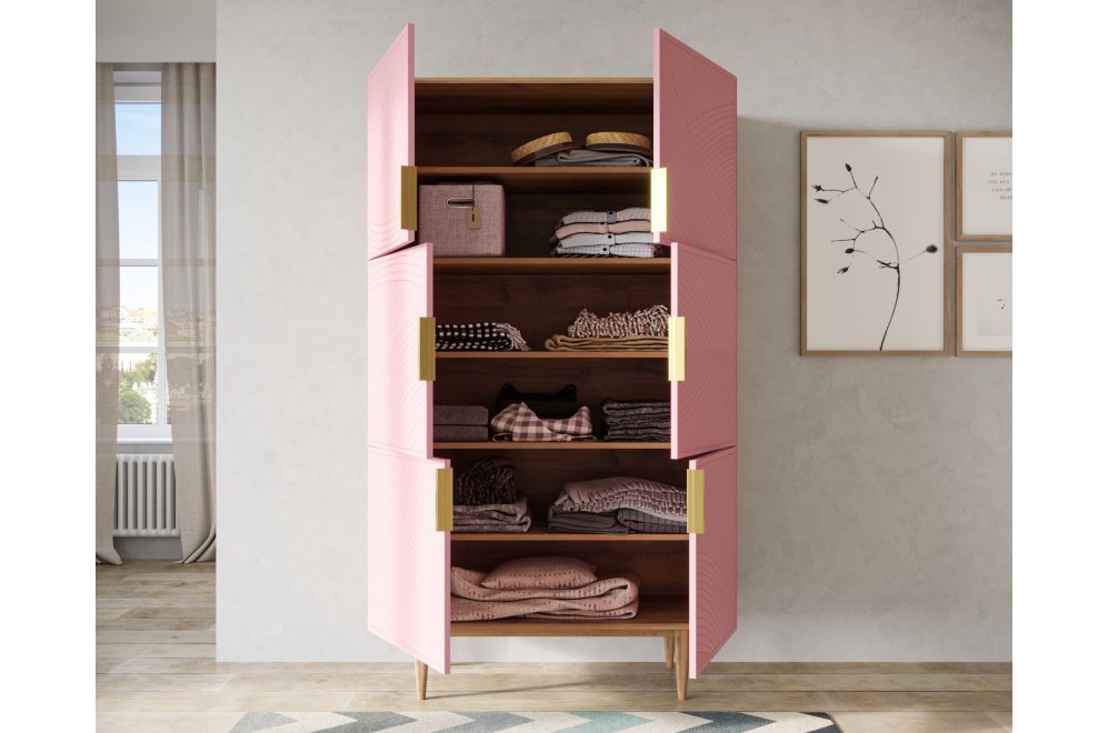 Шкаф Лайн (Line) LN04/GR1/pink розовый