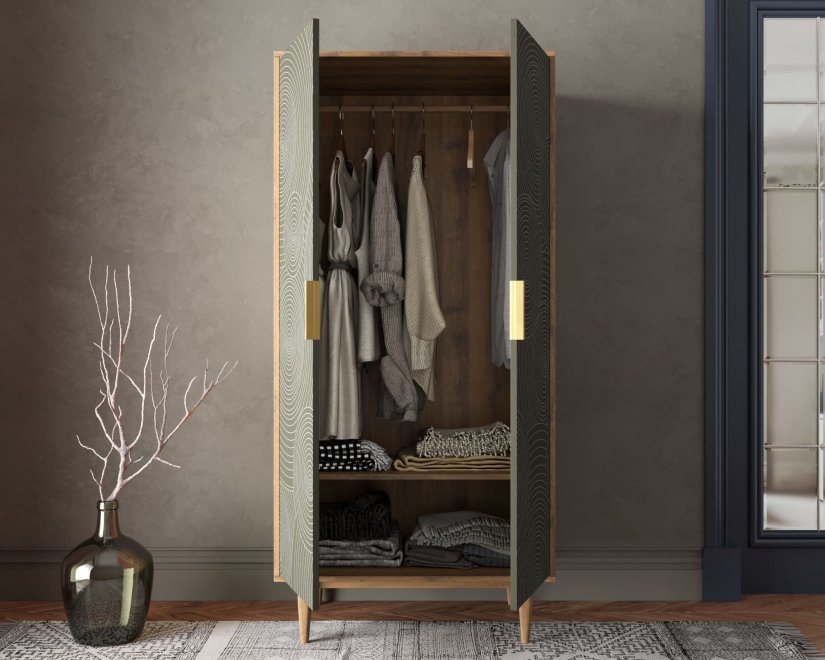 Шкаф Лайн (Line) R24/browngrey темно-зеленый