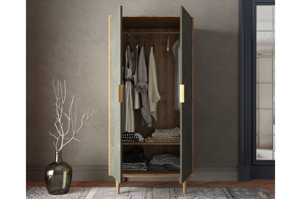 Шкаф Лайн (Line) R24/browngrey темно-зеленый