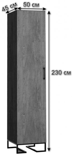 Шкаф Loft одностворчатый 45 см дуб натуральный