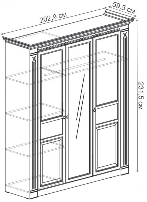 Шкаф Лючия №180 3-дверный дуб оксфорд