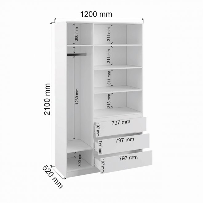 Шкаф Мадера ШМ 1200 ЛДСП сонома
