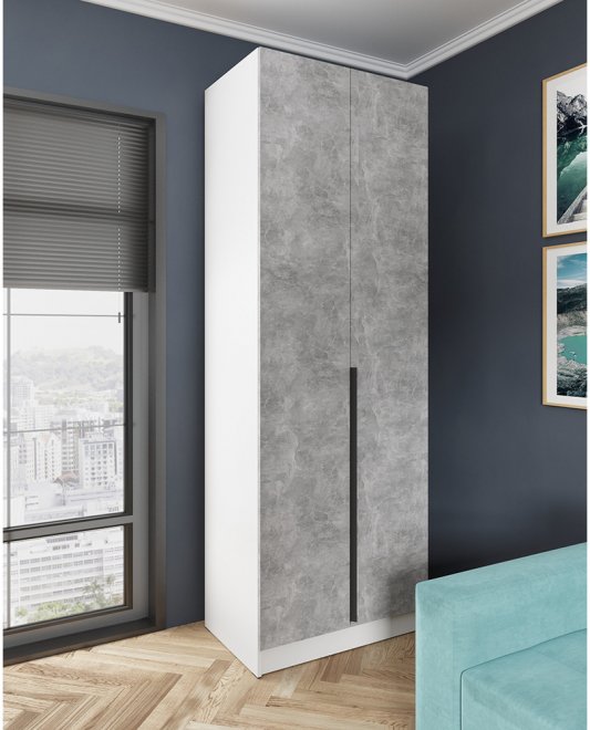 Шкаф 0,8м Мадрид белый / ателье светлое