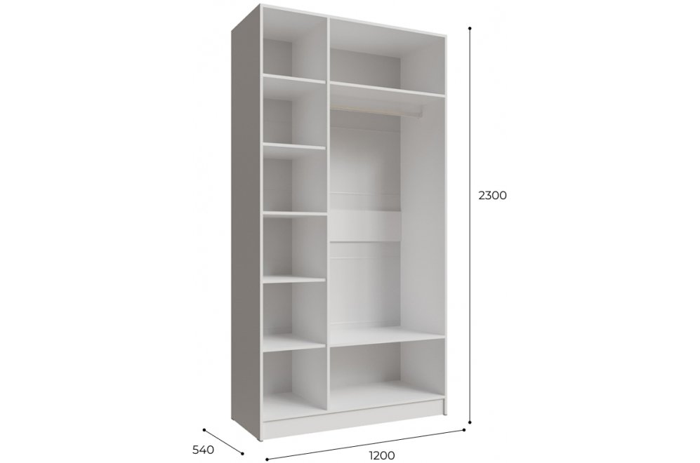 Шкаф 1,2м Мадрид с зеркалом белый