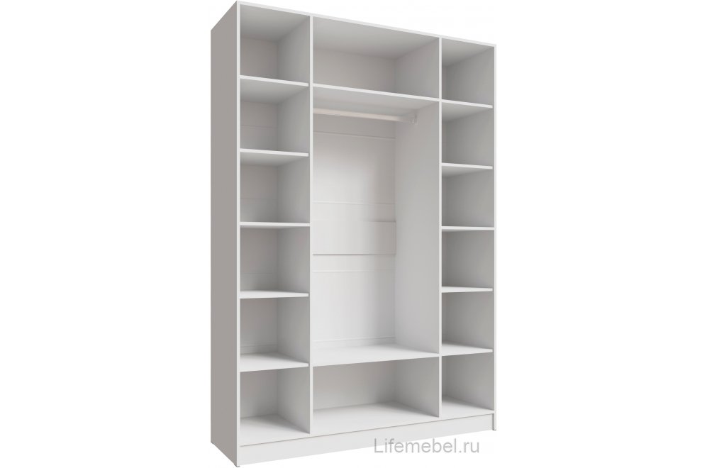 Шкаф 1,6м Мадрид с зеркалом белый