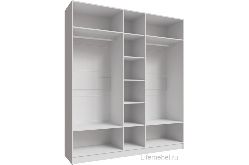 Шкаф 2м Мадрид с зеркалом белый / ателье светлое