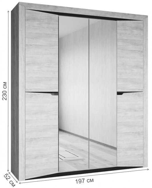 Шкаф Магантия с полками дуб баррик