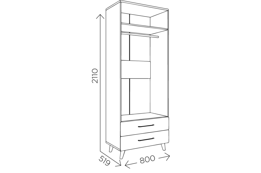 Шкаф Мариус М-01 дуб баррик / белый матовый