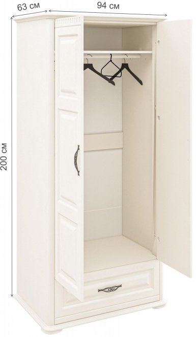 Шкаф Марсель МН-126-05-200(1) крем / крем крашеное дерево